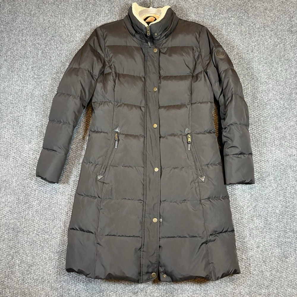 Lauren Ralph‎ Lauren Jacket Womens XS Black Down Puffer Coat Long Zip LRL